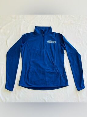EUC Small Creighton Bluejays Logo Student Life Blue Quarter Zip Pullover Sweater